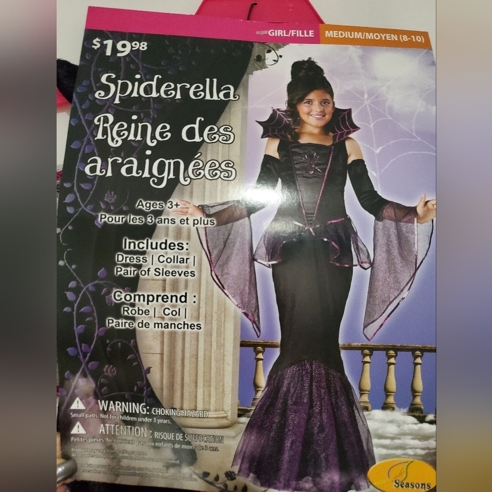 Spiderella Costume Girls size 8-10